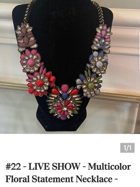 Vintage Multicolor Floral Statement Necklace
